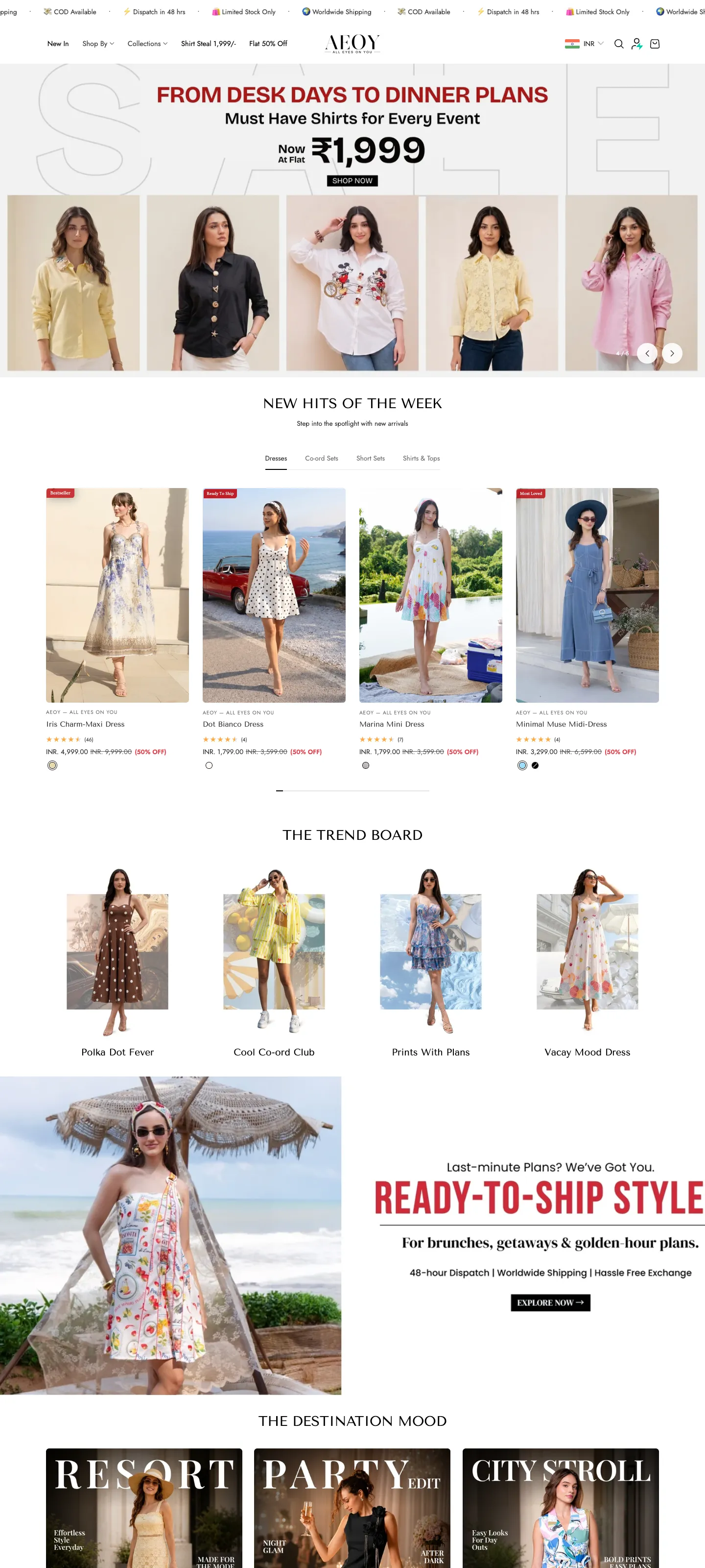 AEOY — All Eyes On You Shopify store homepage