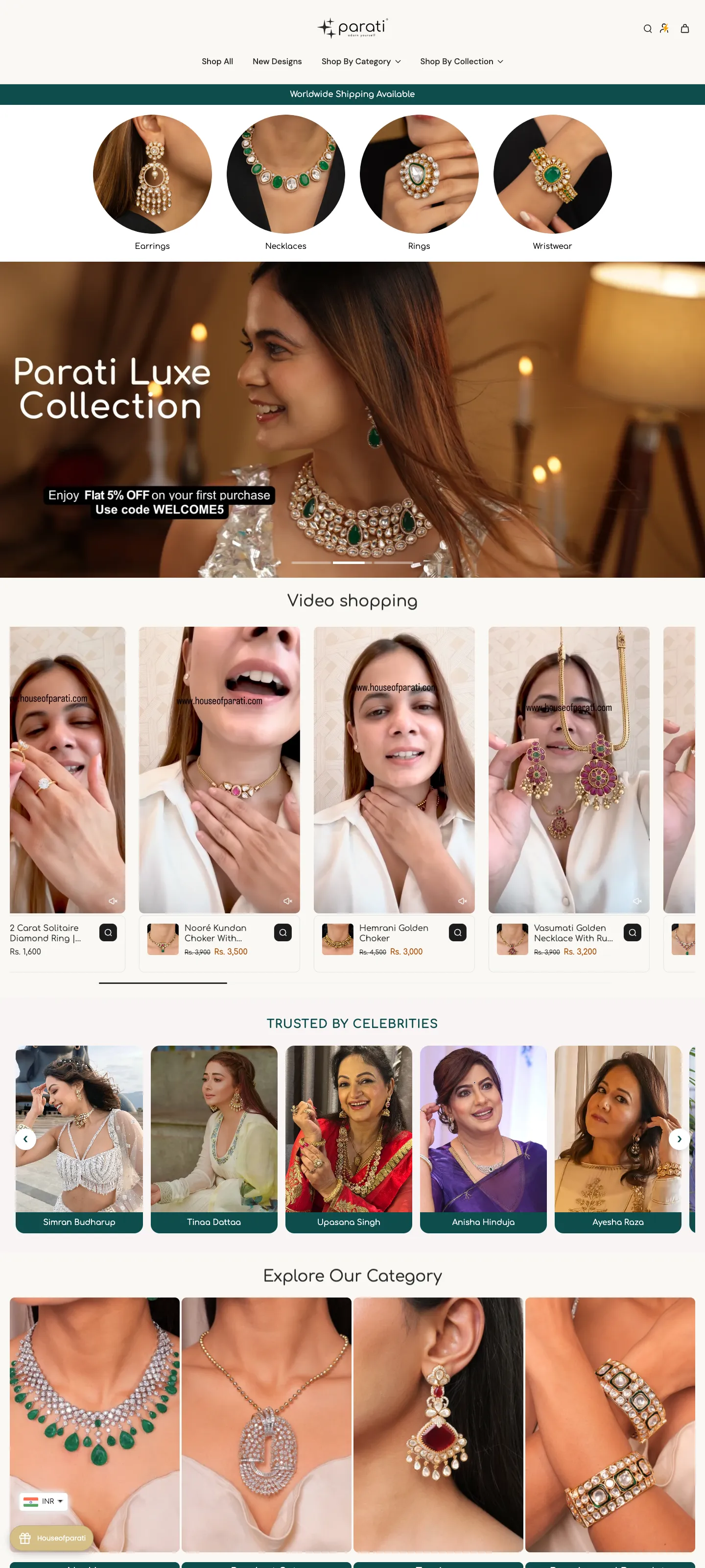 House of Parati Shopify store homepage